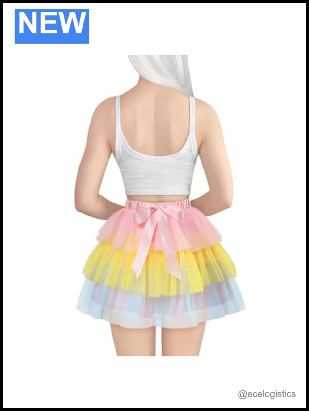 Tulle Puffy Petticoat Tutu Ballet Bubble Skirt with Elastic Waist - Picture 2 of 6